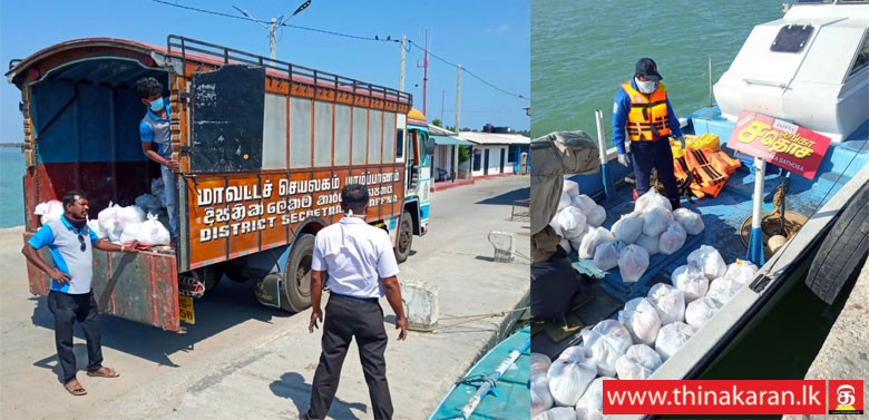 நயினாதீவுக்கு அத்தியாவசிய பொருட்களைக் கொண்டு செல்ல கடற்படை உதவி-Navy Assists to Transport Essential Food to Nainativu Island