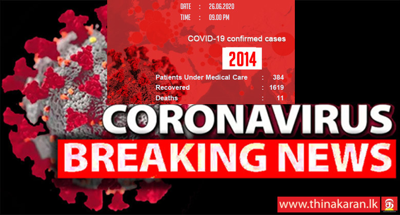 இன்று இதுவரை 4 பேர் அடையாளம் - 2,014; குணமடைந்தோர் 1,619-4 More COVID19 Cases Identified-2014-17 More Recovered-1619