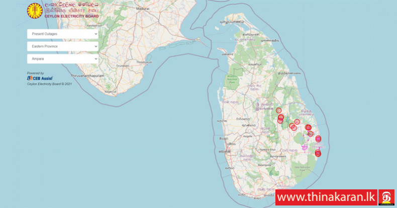 1 3⁄4 மணி நேர மின்வெட்டுக்கு வாய்ப்பு-Power Cut-Sri Lanka Map